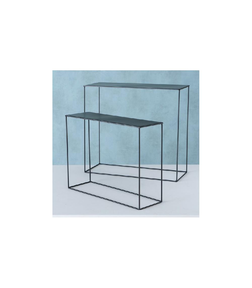 Wadiga Set De 2 Supports Plantes En Métal Noir - 55x21x50cm