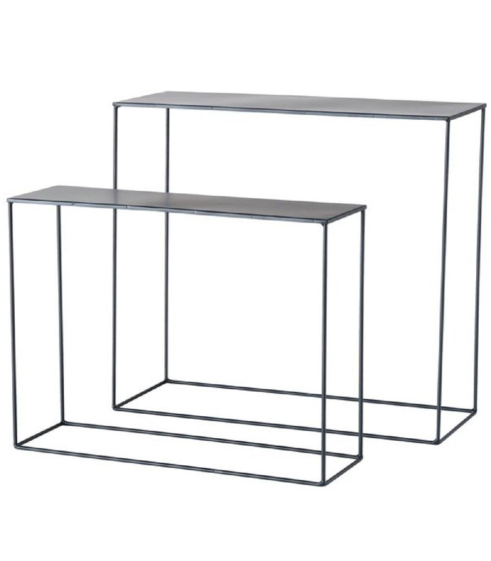 wadiga Set de 2 supports plantes en métal noir - 55x21x50cm