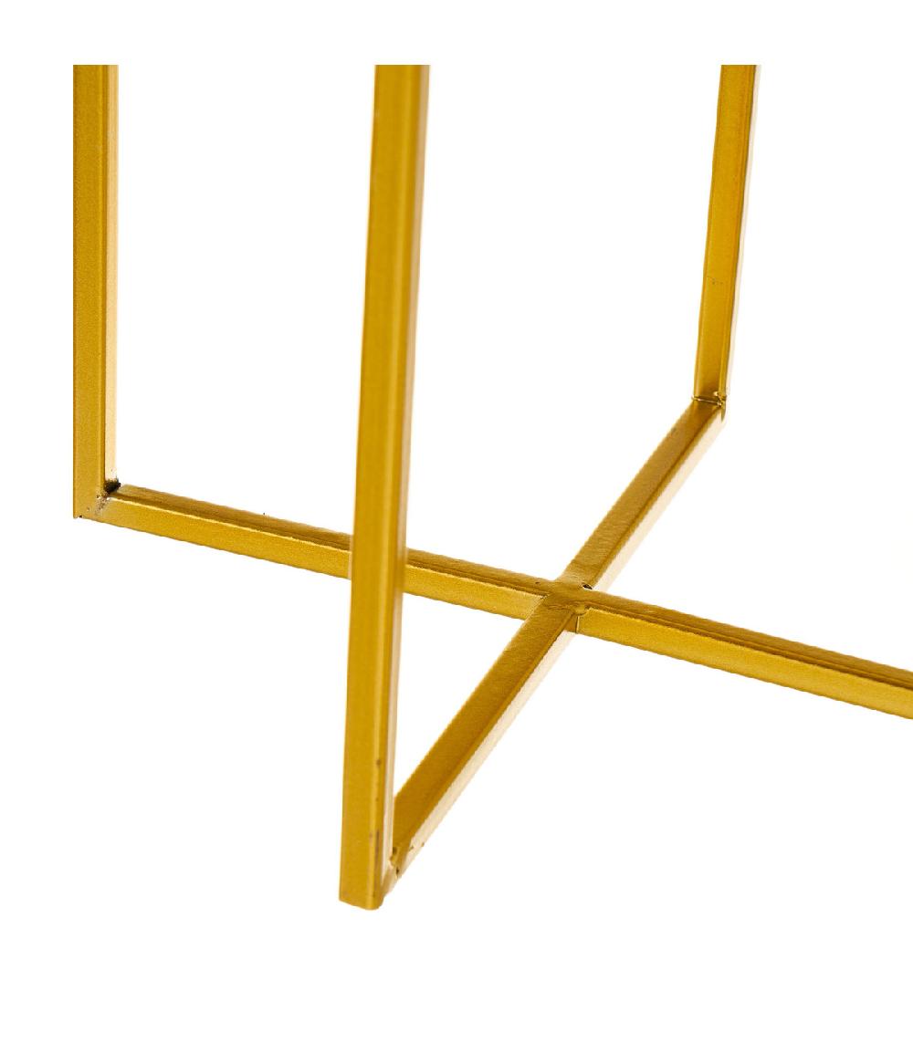 Wadiga Set De 2 Supports Pots Plante En Métal Doré - 21.5x21.5x40.5cm