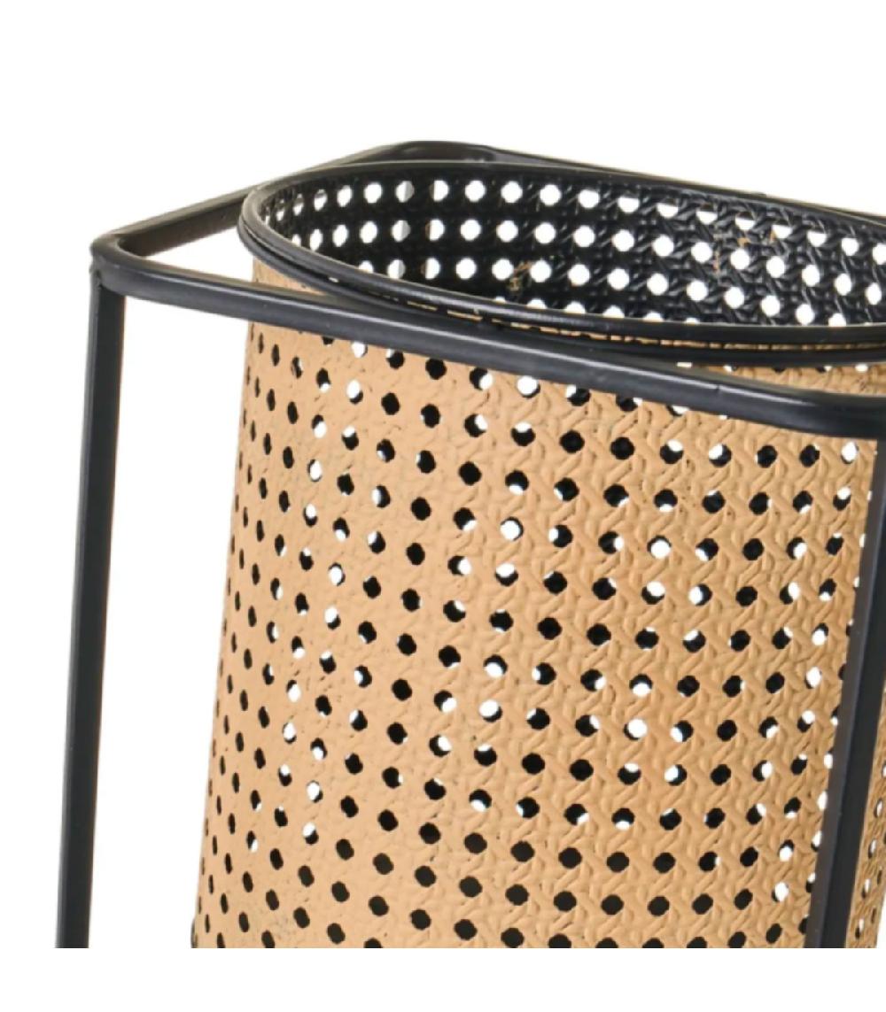 Wadiga Set De 2 Supports Pots Plante En Métal Façon Cannage - 25.8x25.8x69.5cm