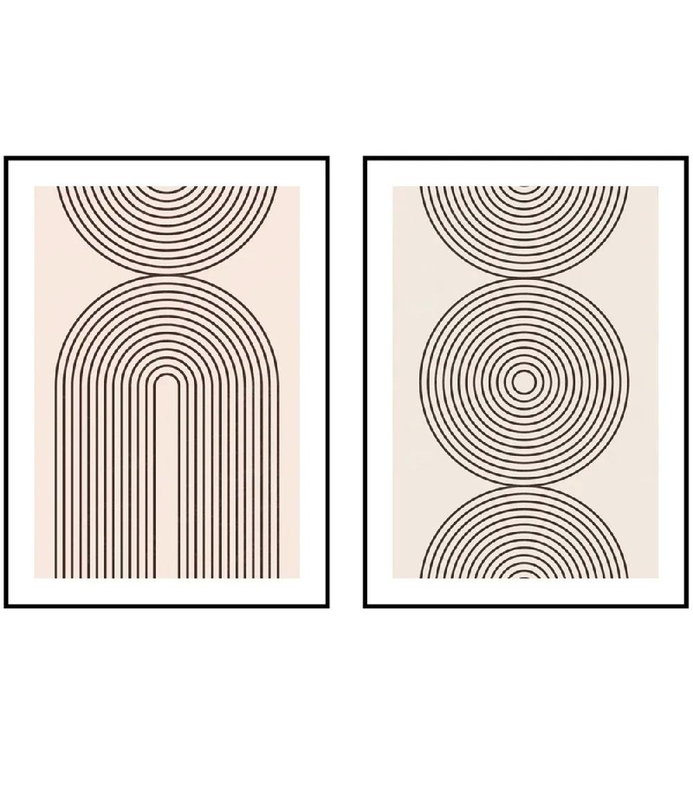 wadiga Set de 2 tableaux décoratifs abstraits noir et blanc