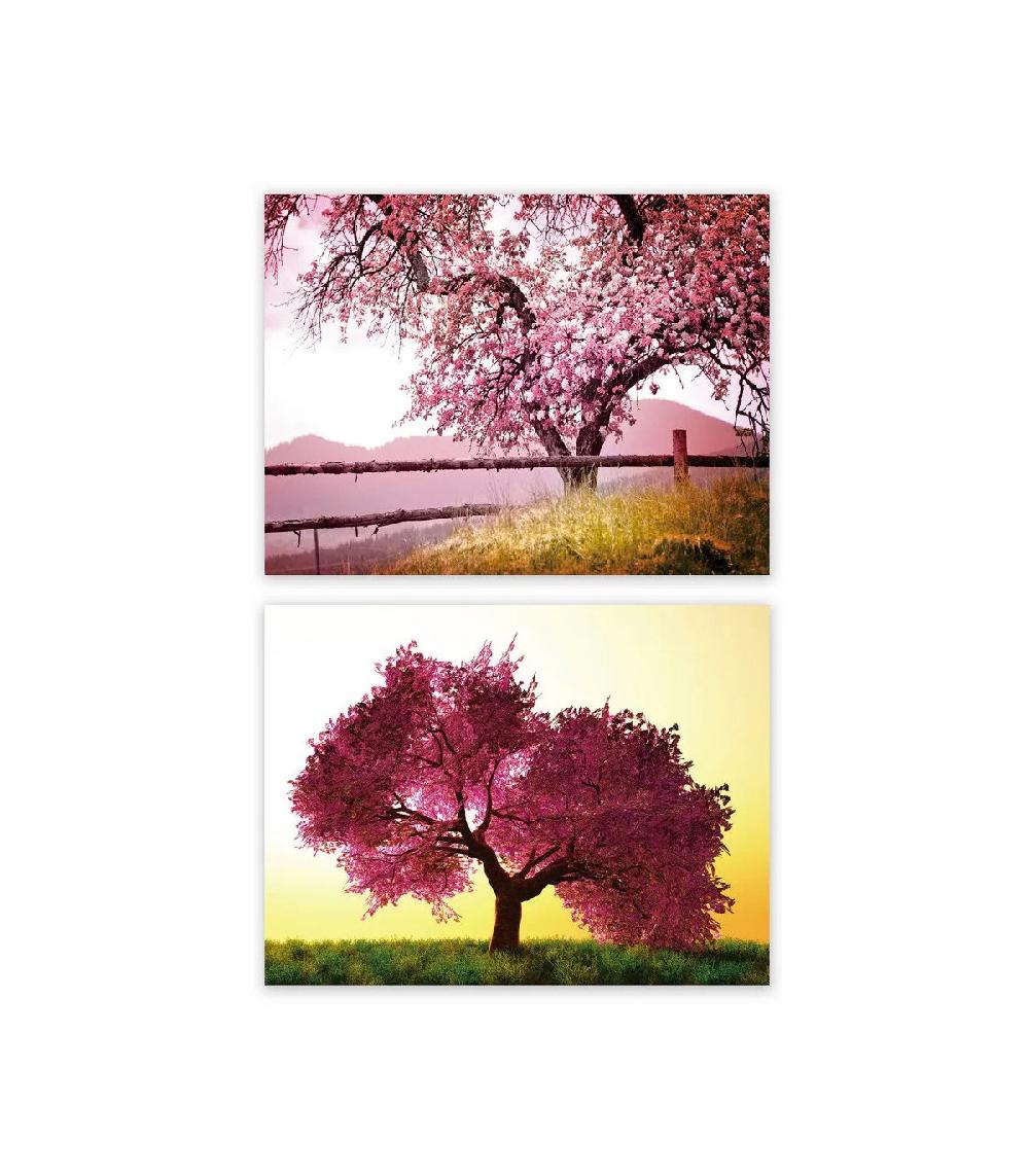 wadiga Set de 2 tableaux décoratifs photo Arbres en Fleurs - 60x80cm