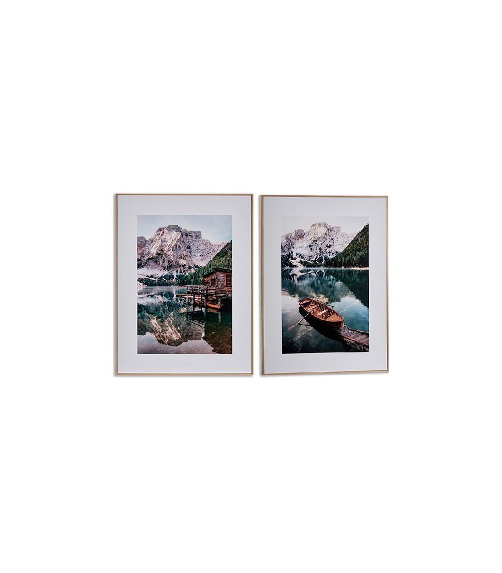 wadiga Set de 2 Tableaux Décoratifs Photo Lac Montagne - 61.5x81.5cm