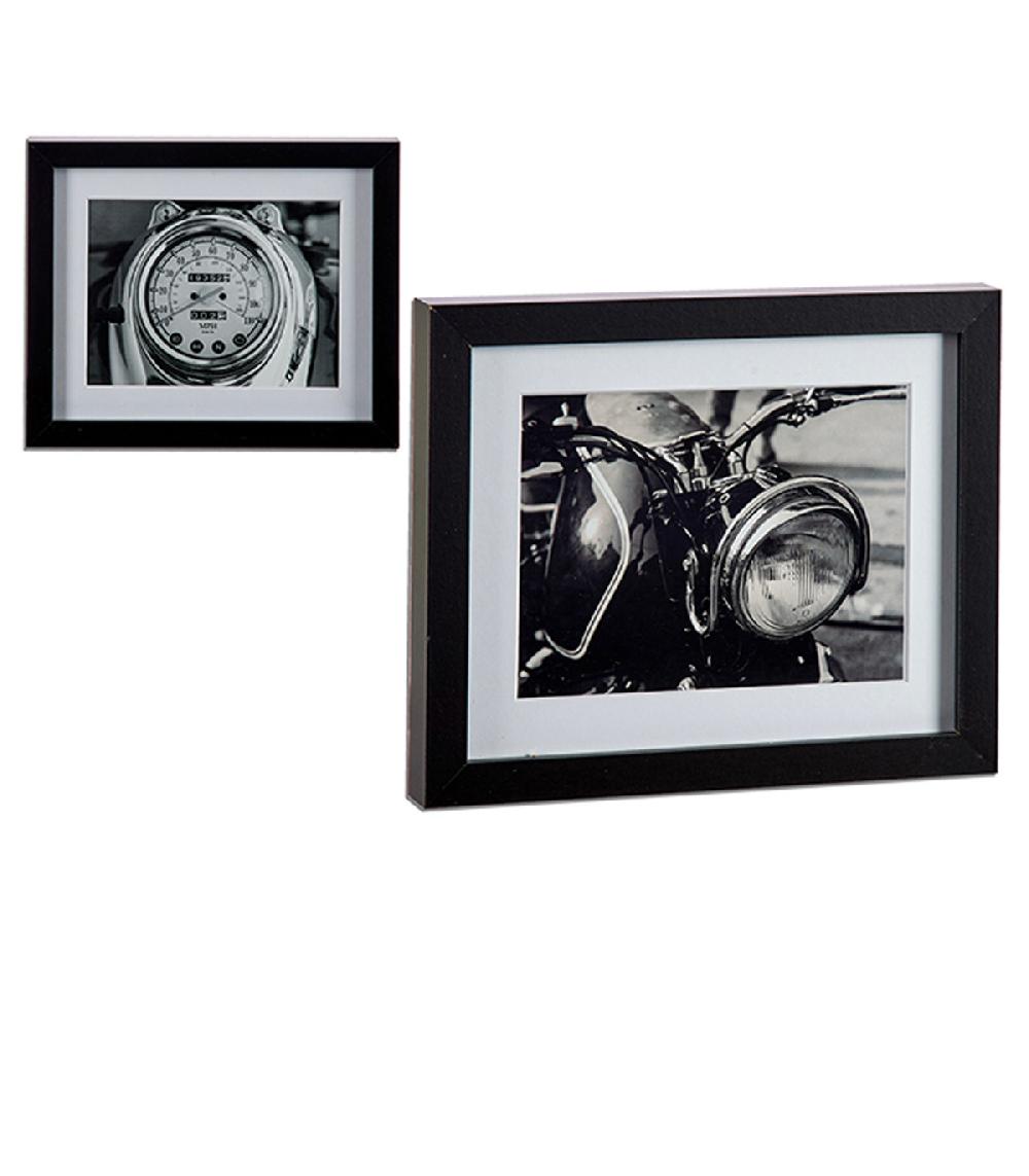 Wadiga Set De 2 Tableaux Décoratifs Photo Noir Et Blanc Moto Classique