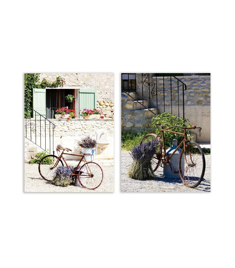 wadiga Set de 2 tableaux décoratifs photo Vélos - 60x80cm