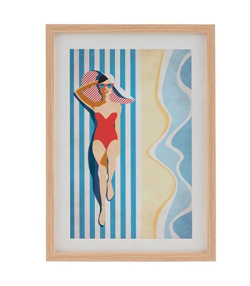Wadiga Set De 2 Tableaux Imprimés Filles Bord De Mer 49x2x69cm