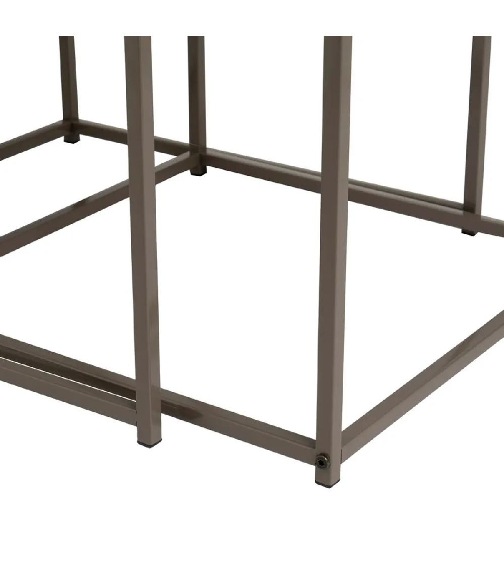 Wadiga Set De 2 Tables Basses Gigognes Bois Et Métal Gris 50x50x50cm
