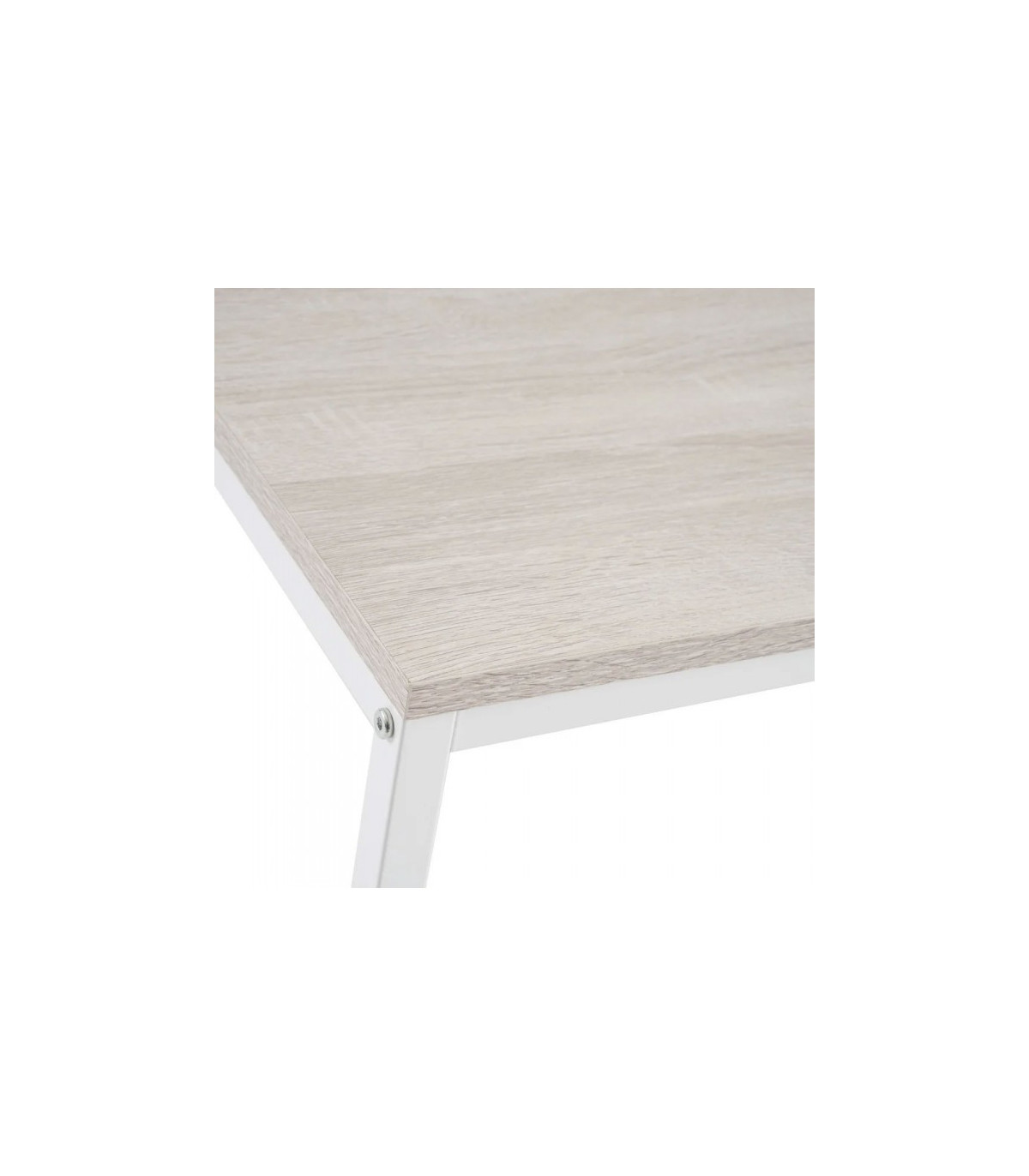 Wadiga Set De 2 Tables Basses Gigognes Bois MDF Blanchi Et Métal Blanc