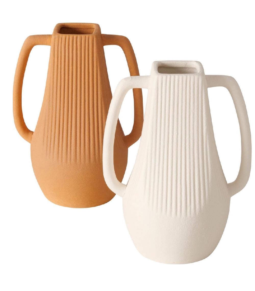 wadiga Set de 2 vases design en céramique 15x12x20cm