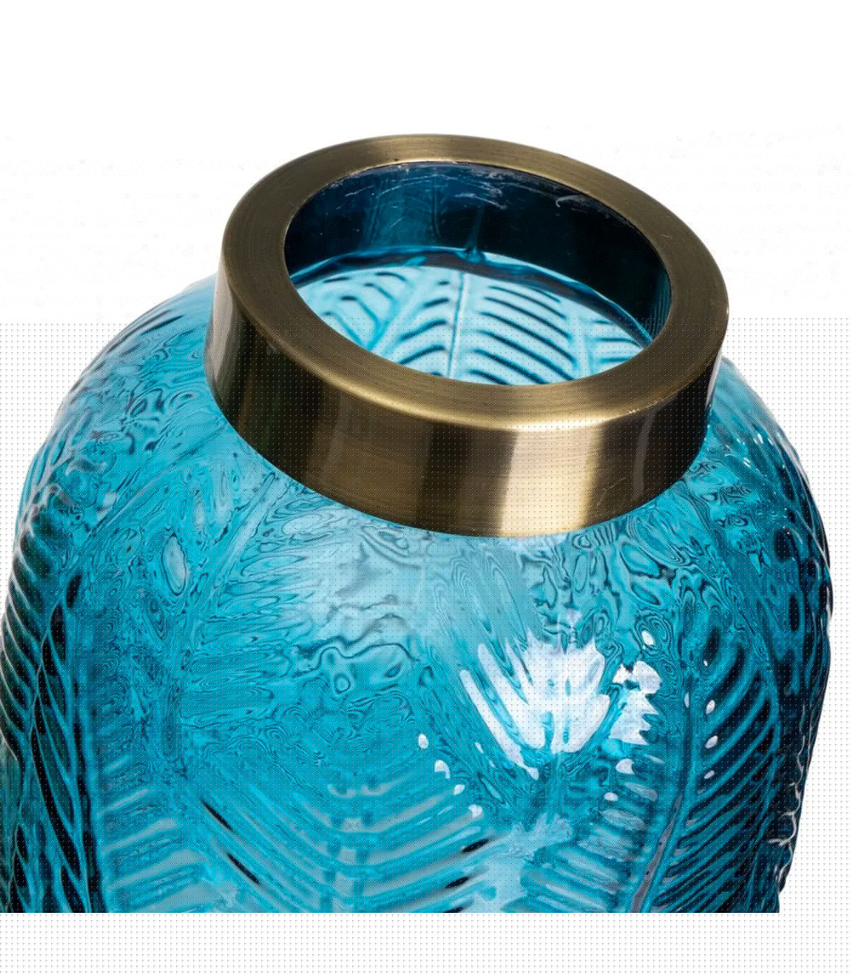 Wadiga Set De 2 Vases En Verre Bleu Et Vert 15x15x21cm