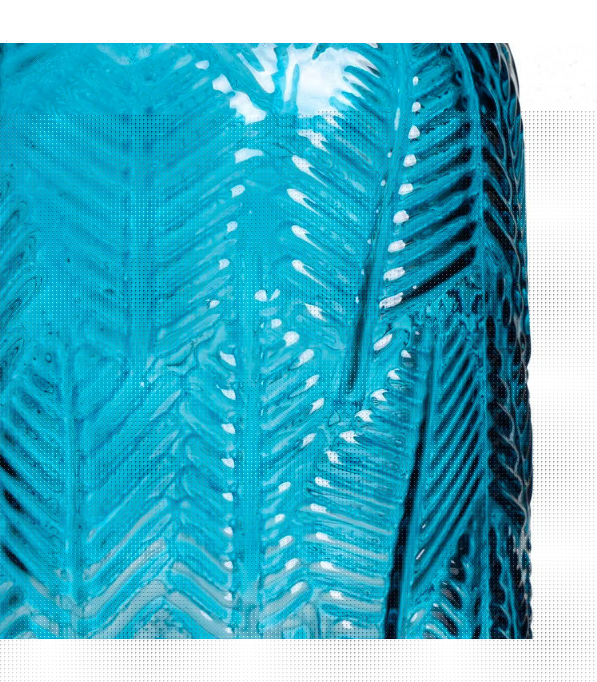 Wadiga Set De 2 Vases En Verre Bleu Et Vert 15x15x21cm