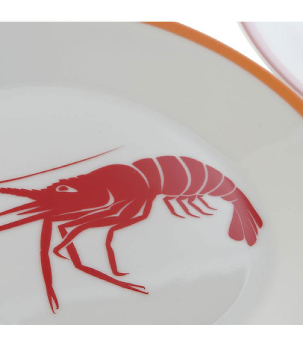 Wadiga Set De 3 Assiettes à Dessert En Porcelaine Motif Marin 19x19x2cm