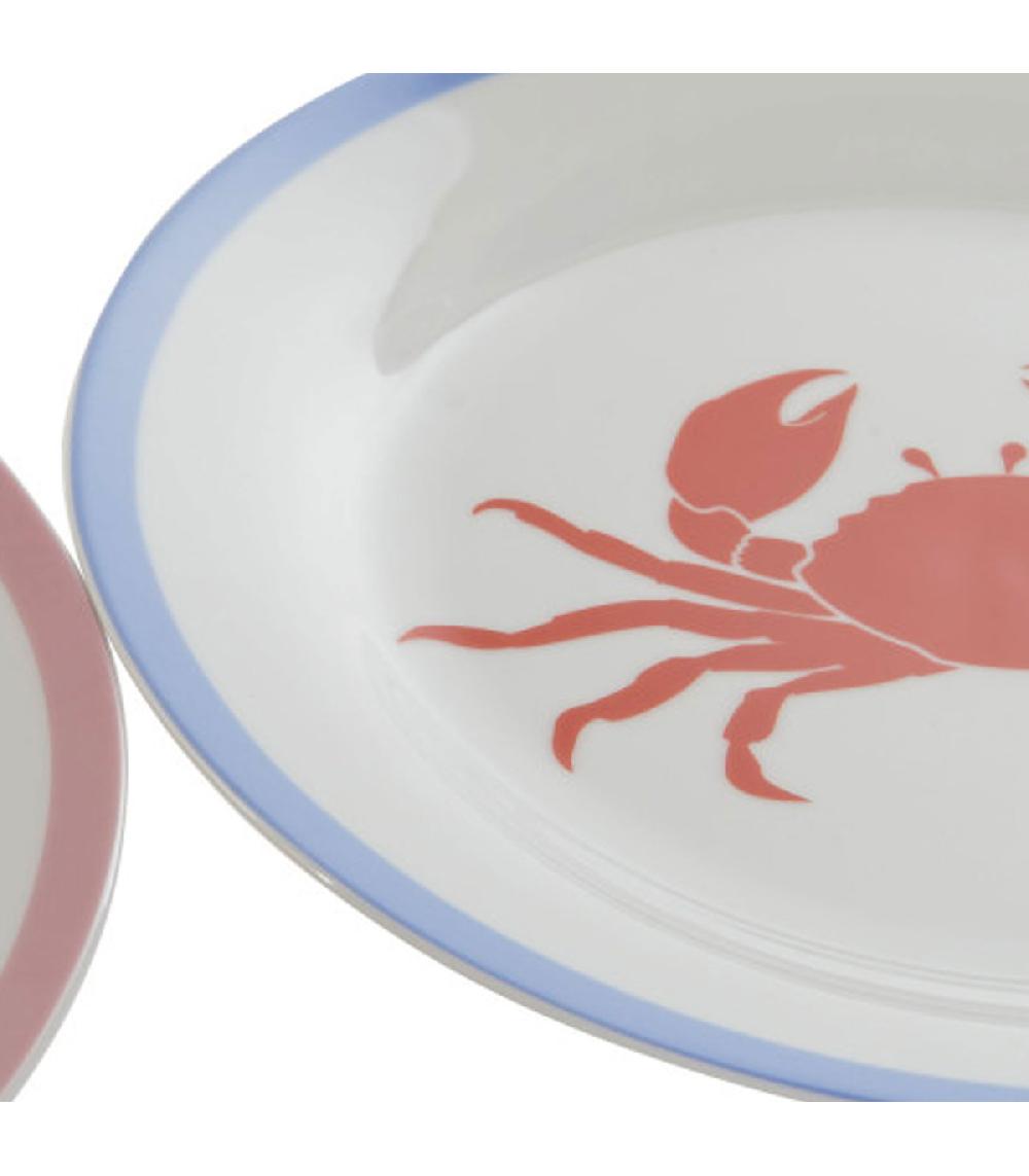 Wadiga Set De 3 Assiettes En Porcelaine Motif Marin 27x27x2cm