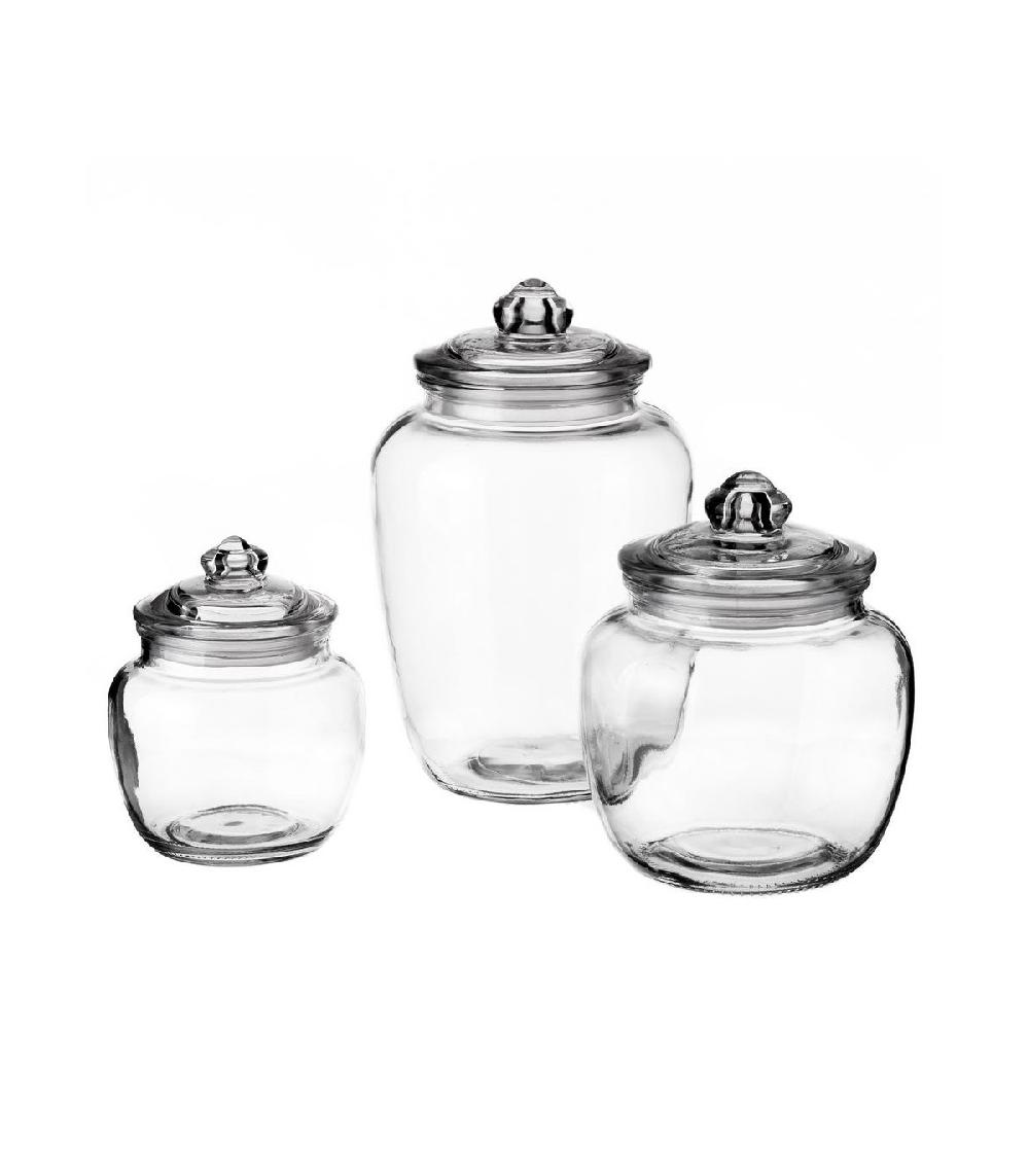 wadiga Set de 3 Bocaux Cuisine Bonbonnières - 15.5x15.5x23.8cm