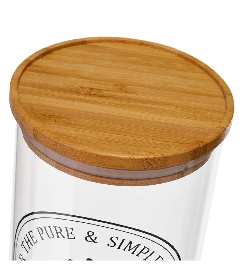 Wadiga Set De 3 Bocaux Cuisine En Verre Avec Bouchon Bambou Café Thé Sucre