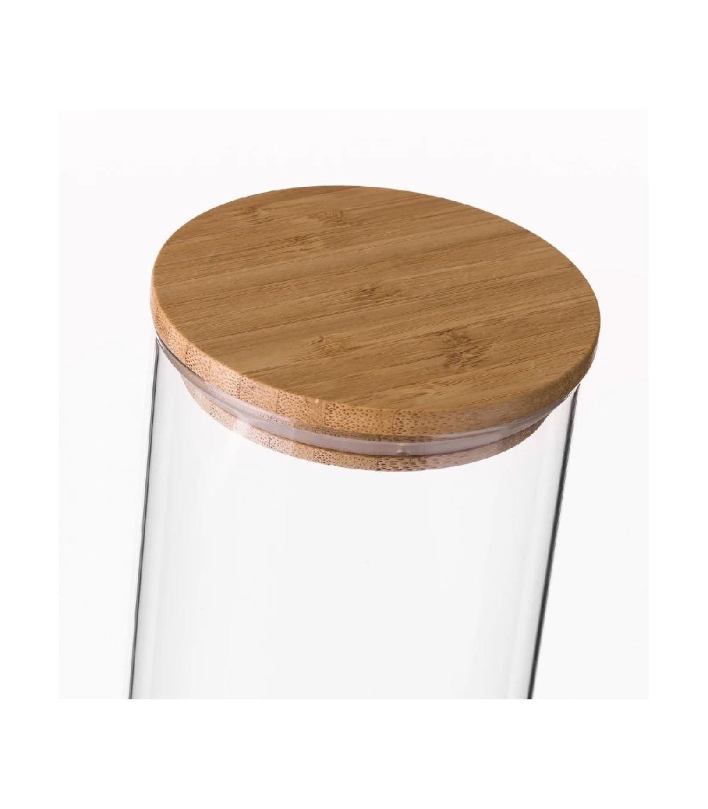 Wadiga Set De 3 Bocaux Cuisine En Verre Avec Bouchon Bambou