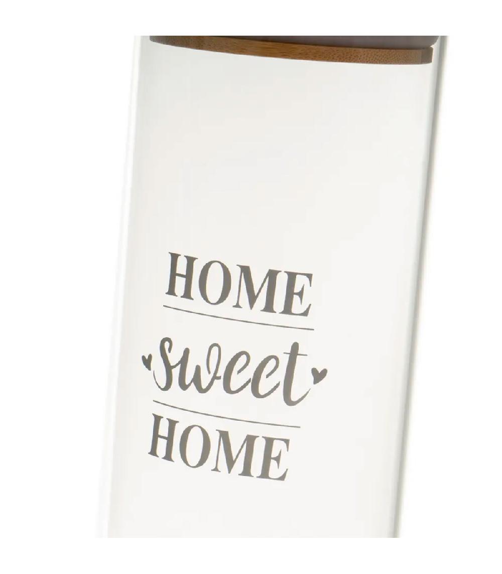 Wadiga Set De 3 Bocaux En Verre Avec Bouchon Bambou Home Sweet Home