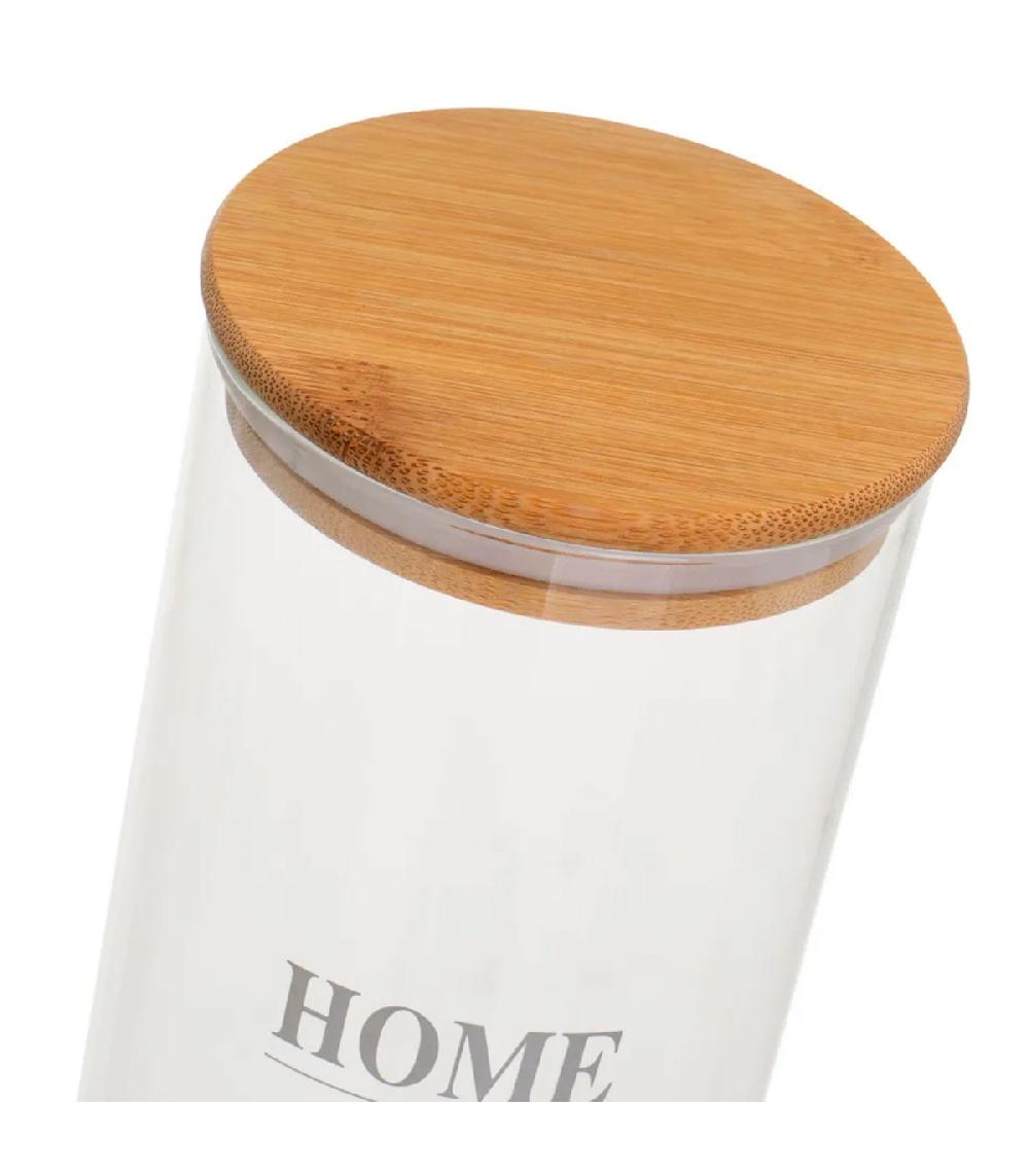 Wadiga Set De 3 Bocaux En Verre Avec Bouchon Bambou Home Sweet Home