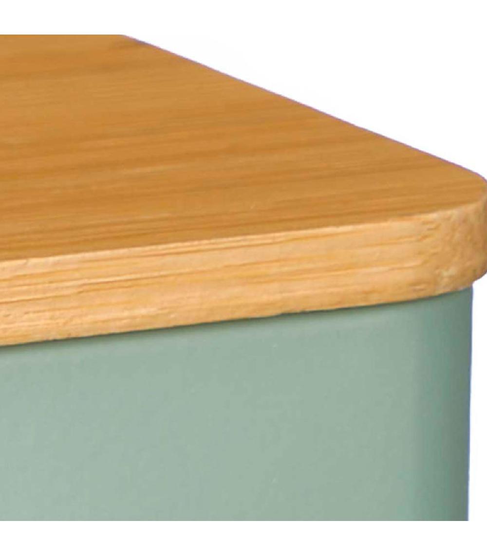 Wadiga Set De 3 Boîtes En Métal Vert Café Sucre Thé 10x10x13.5cm