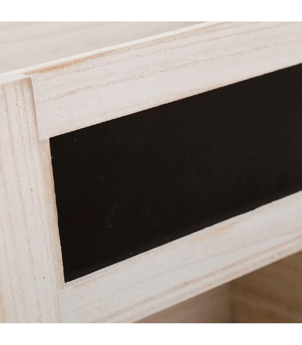 Wadiga Set De 3 Caisses De Rangement En Bois Blanchi Coeurs