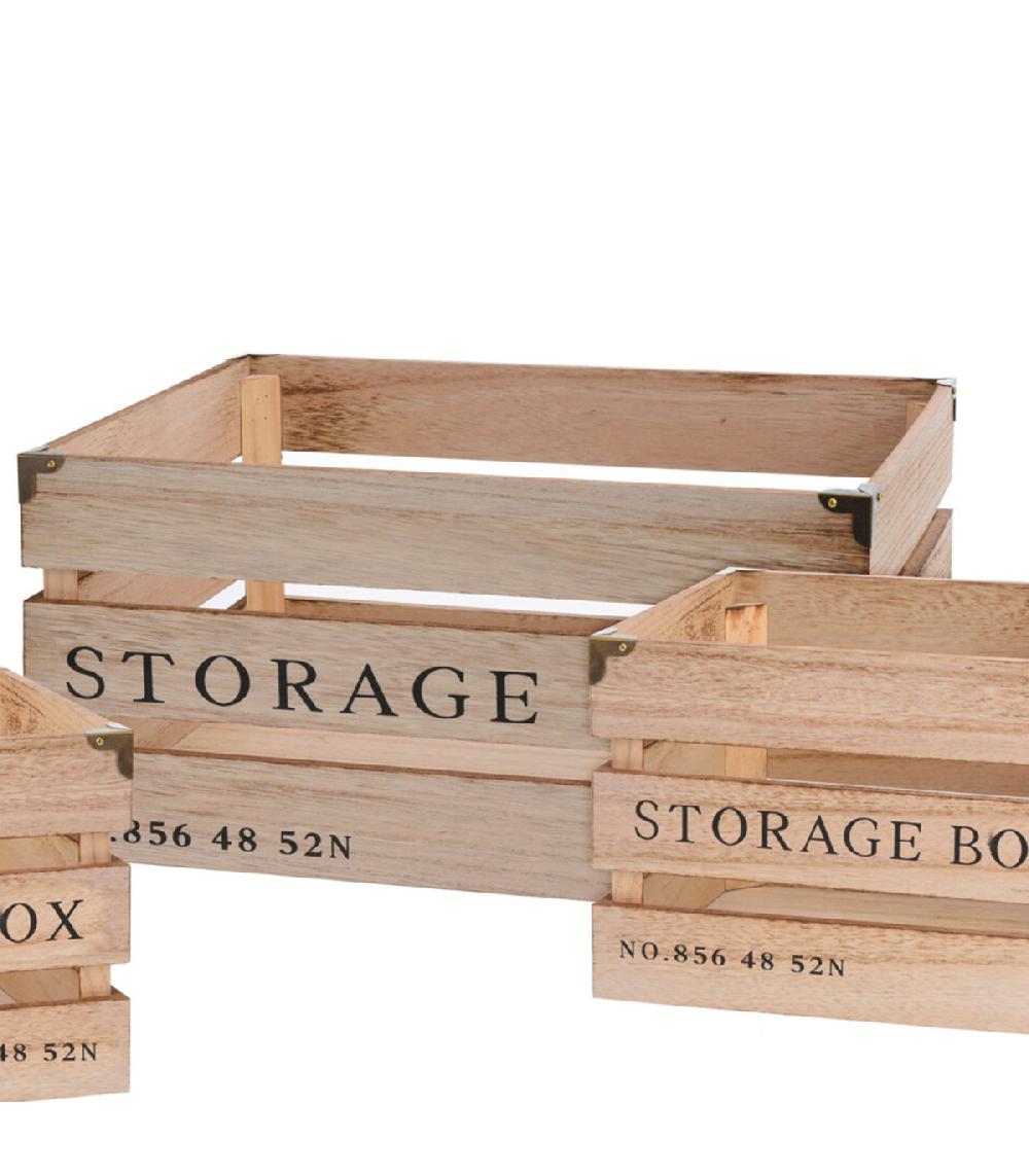 Wadiga Set De 3 Caisses En Bois Style Caisses à Fruits