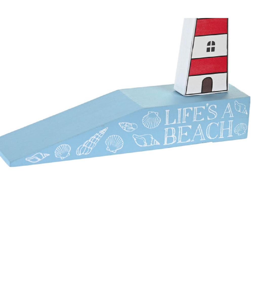 Wadiga Set De 3 Cale-portes En Bois Bord De Mer 17.5x4x14cm