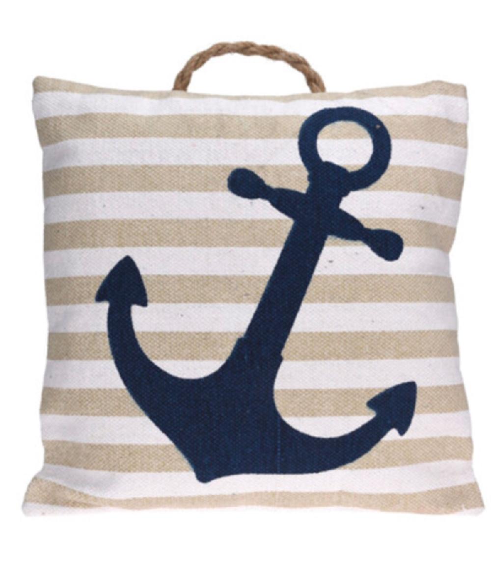Wadiga Set De 3 Coussins En Coton Bleu Blanc Et Beige - 45x45cm