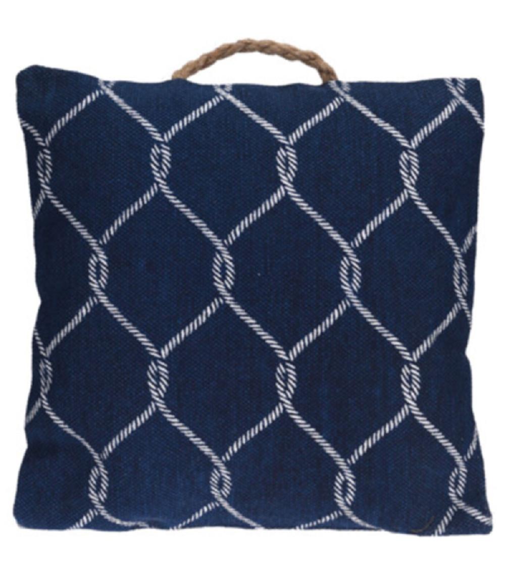 Wadiga Set De 3 Coussins En Coton Bleu Blanc Et Beige - 45x45cm