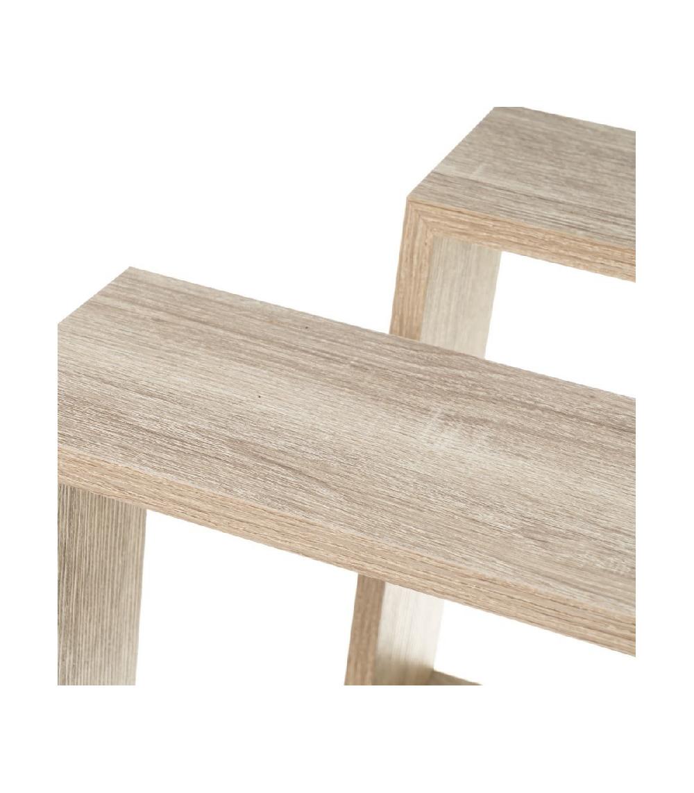 Wadiga Set De 3 Étagères Murales Carrées En Bois - 30x30x12cm