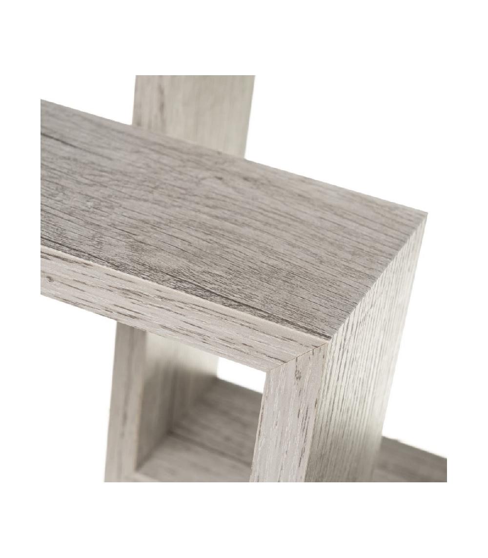 Wadiga Set De 3 Étagères Murales Carrées En Bois Gris - 25X25X9cm