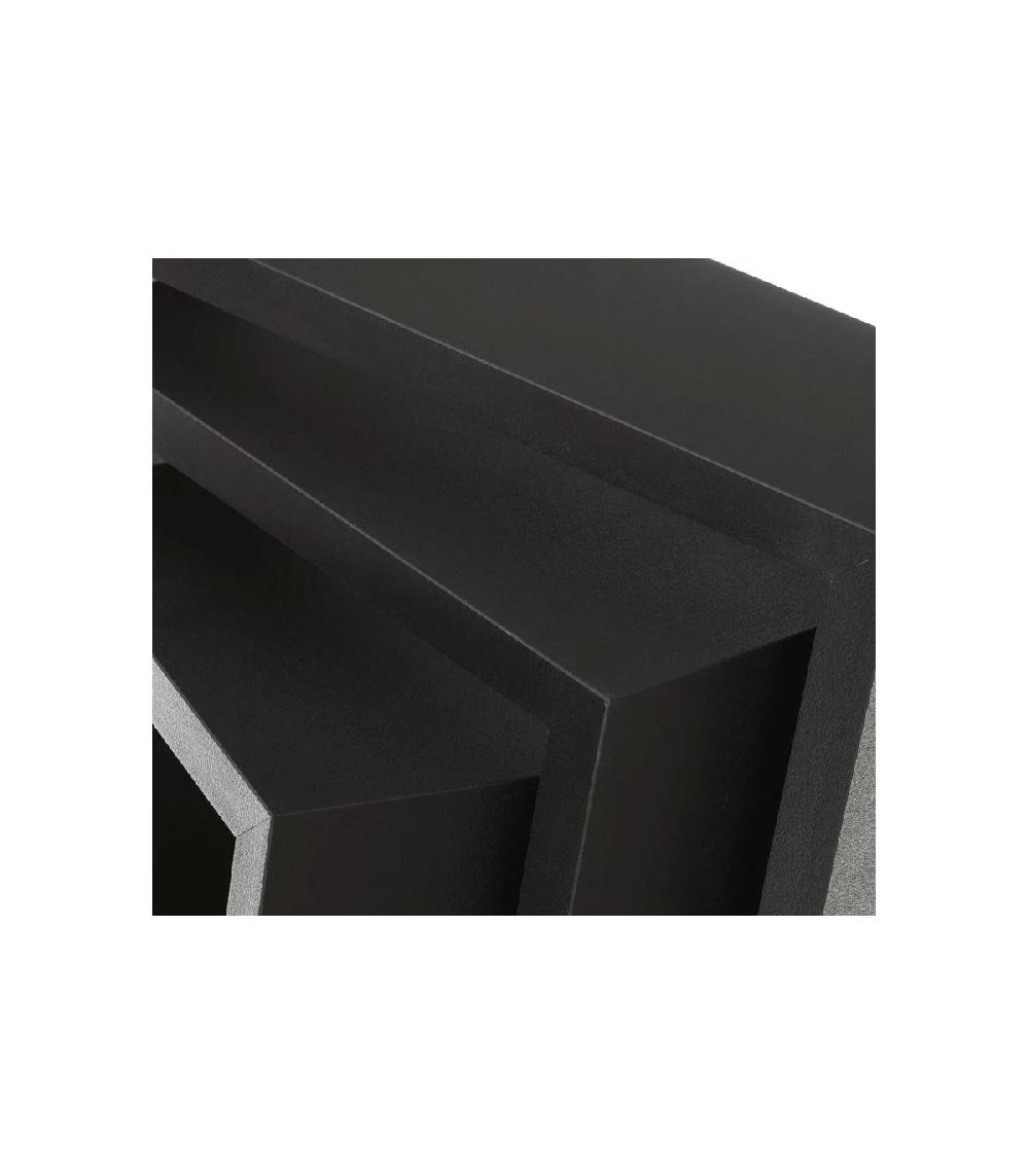 Wadiga Set De 3 Étagères Murales Carrées En Bois Noir - 25x25x9cm