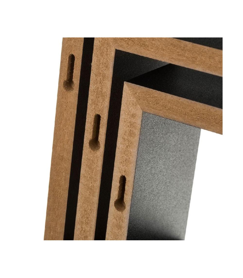 Wadiga Set De 3 Étagères Murales Carrées En Bois Noir - 25x25x9cm