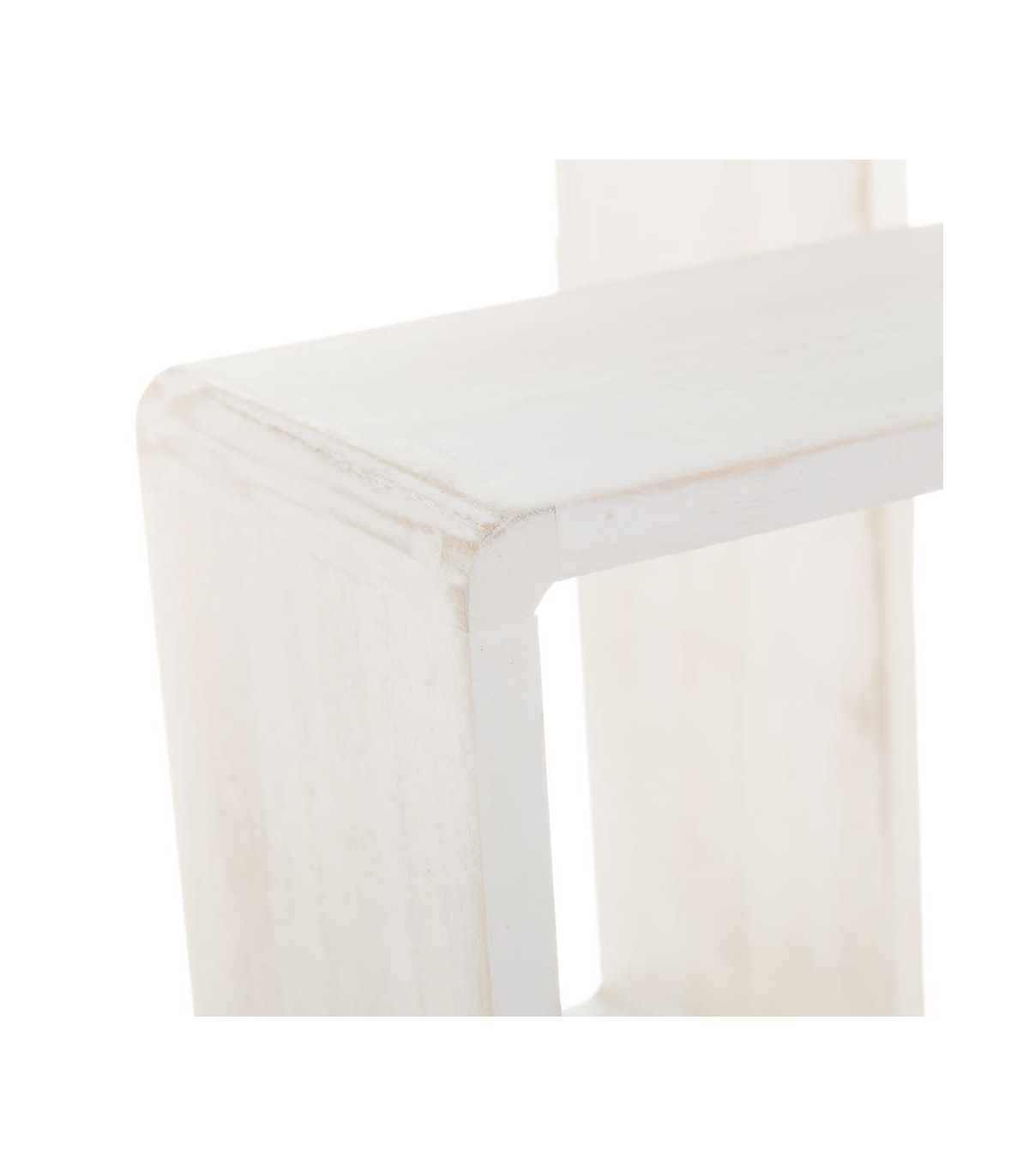 Wadiga Set De 3 Étagères Murales En Bois Blanchi - 30x30x12cm