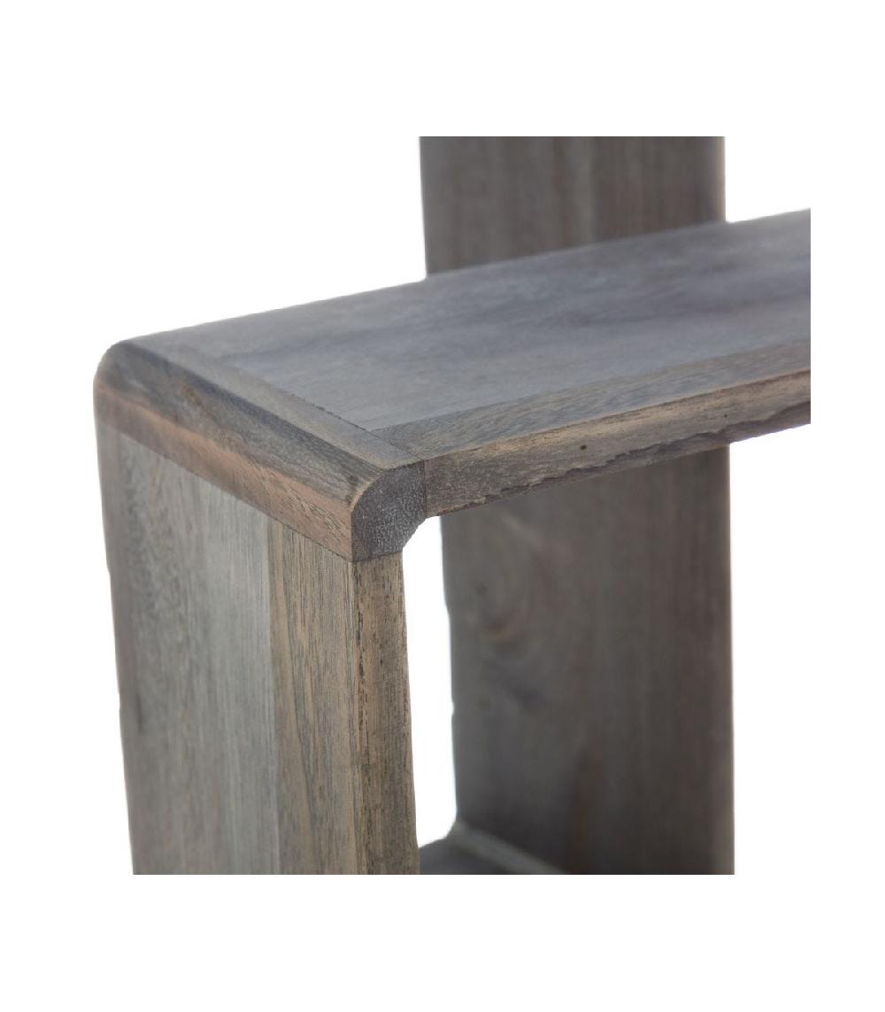 Wadiga Set De 3 Étagères Murales En Bois Gris - 30x30x12cm