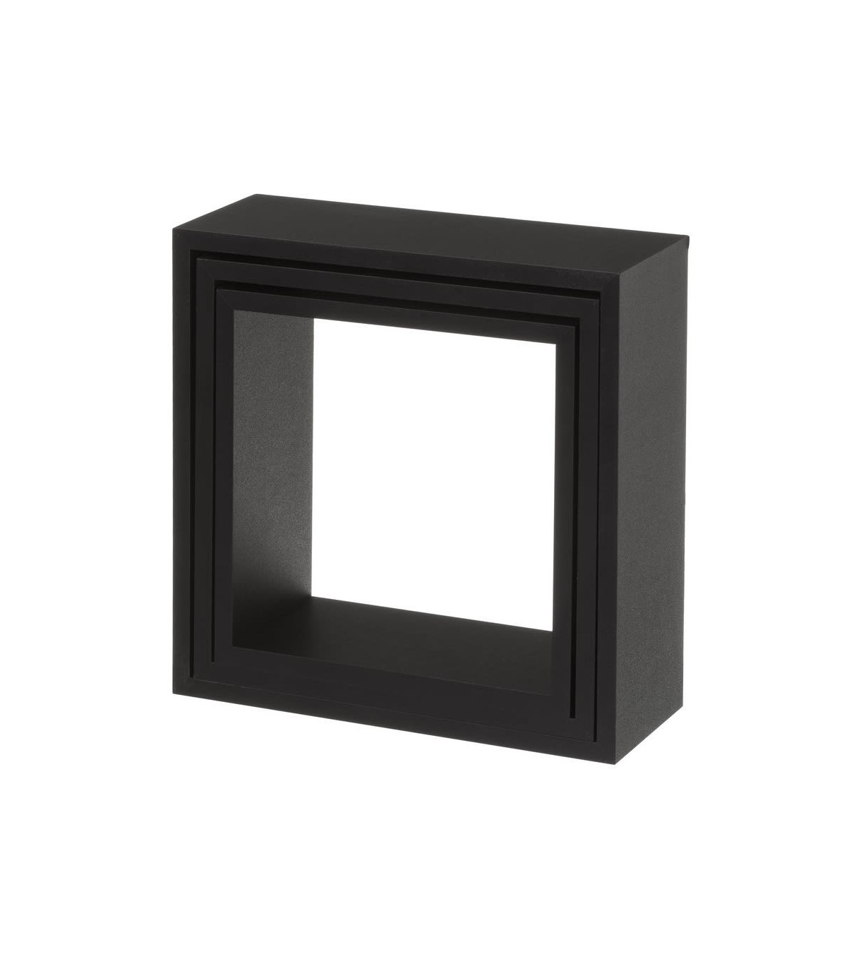 Wadiga Set De 3 Étagères Murales En Bois MDF Noir - 30x30x11.7cm