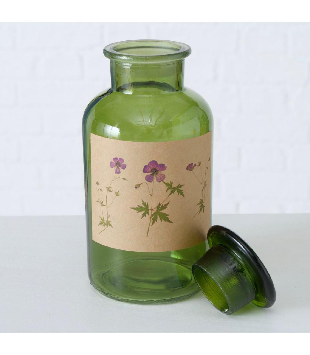 Wadiga Set De 3 Flacons Apothicaires Décoratifs En Verre Vert 22cm