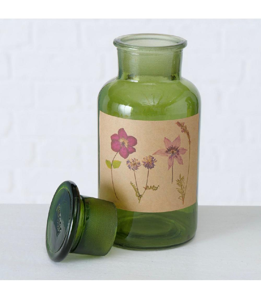 Wadiga Set De 3 Flacons Apothicaires Décoratifs En Verre Vert 18cm