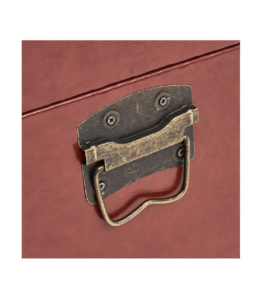 Wadiga Set De 3 Malles En Similicuir Marron - 56x38x35cm