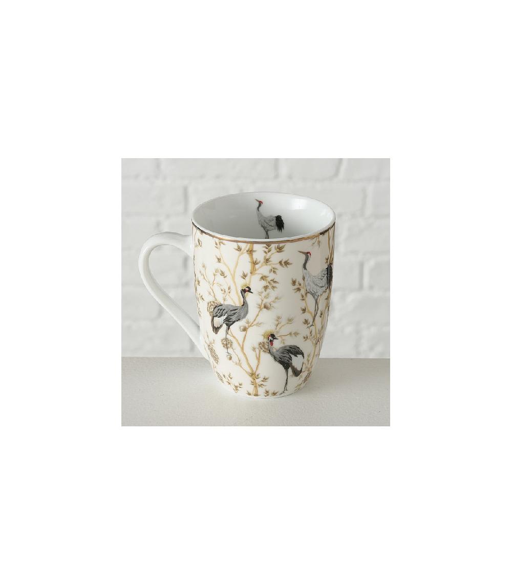 Wadiga Set De 3 Mugs Céramique Multicolore Fleurs Et Oiseaux - 33cl