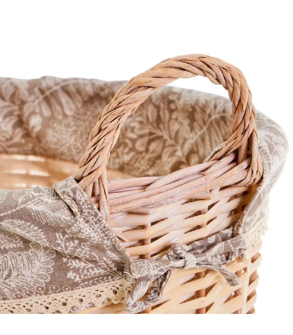 Wadiga Set De 3 Paniers De Rangement En Osier 46x33.5x38cm