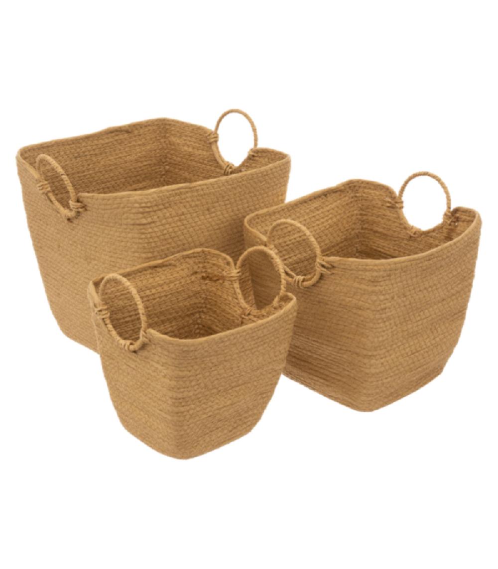 wadiga Set de 3 paniers de rangement pour salle de bain