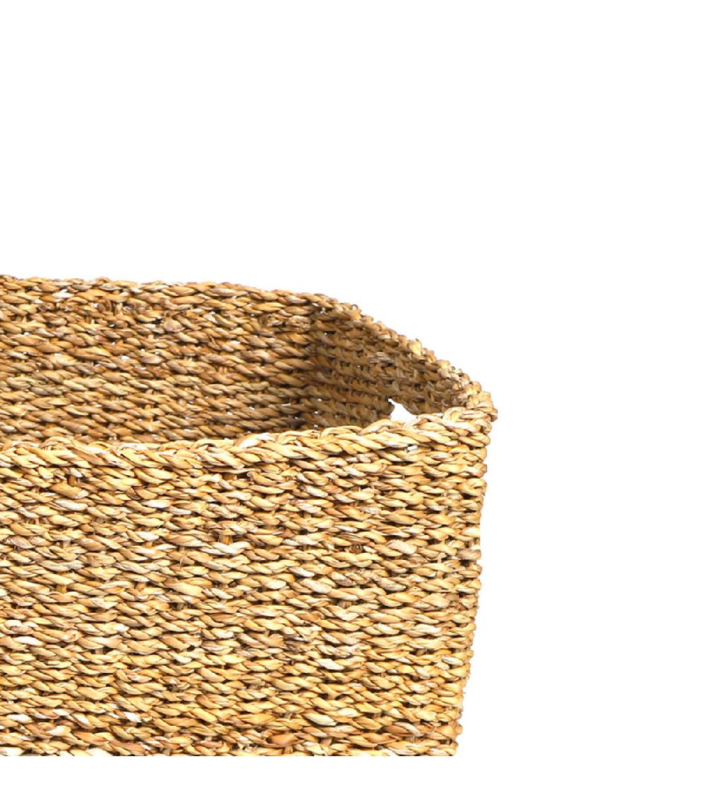 Wadiga Set De 3 Paniers Rectangulaires Tressés En Algue Marine