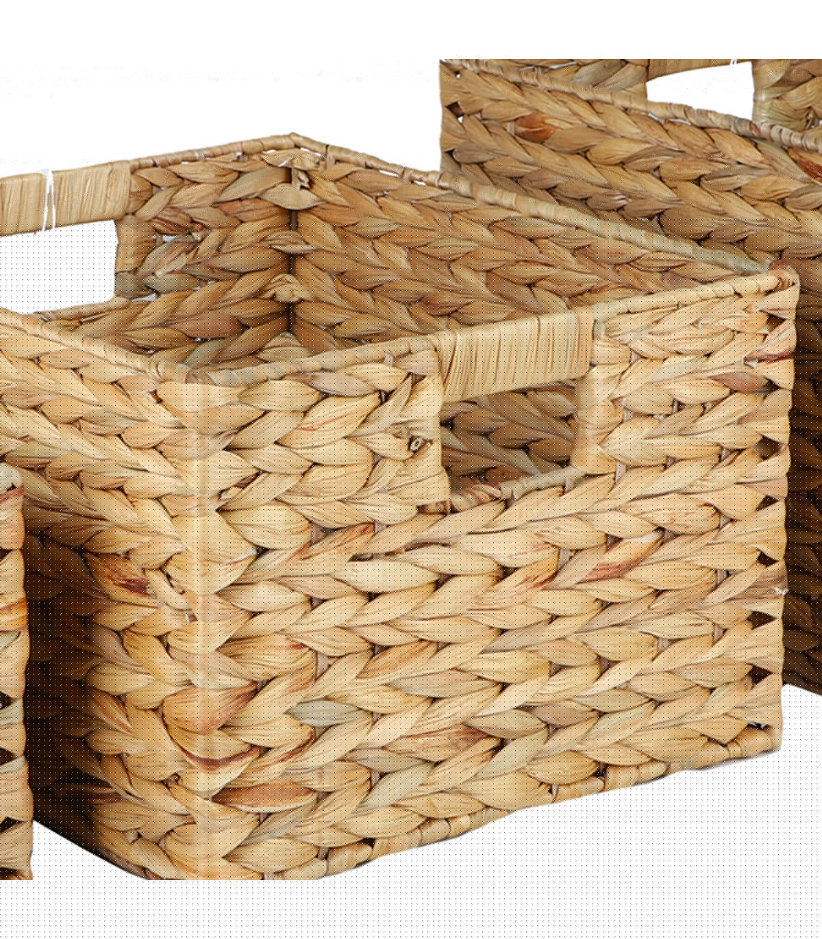 Wadiga Set De 3 Paniers Rectangulaires Tressés En Jacinthe D'eau