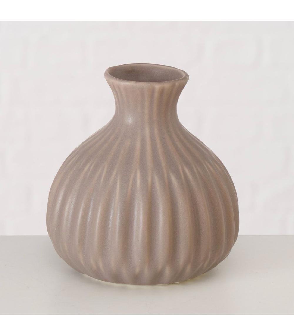 Wadiga Set De 3 Petits Vases Design Gris En Porcelaine