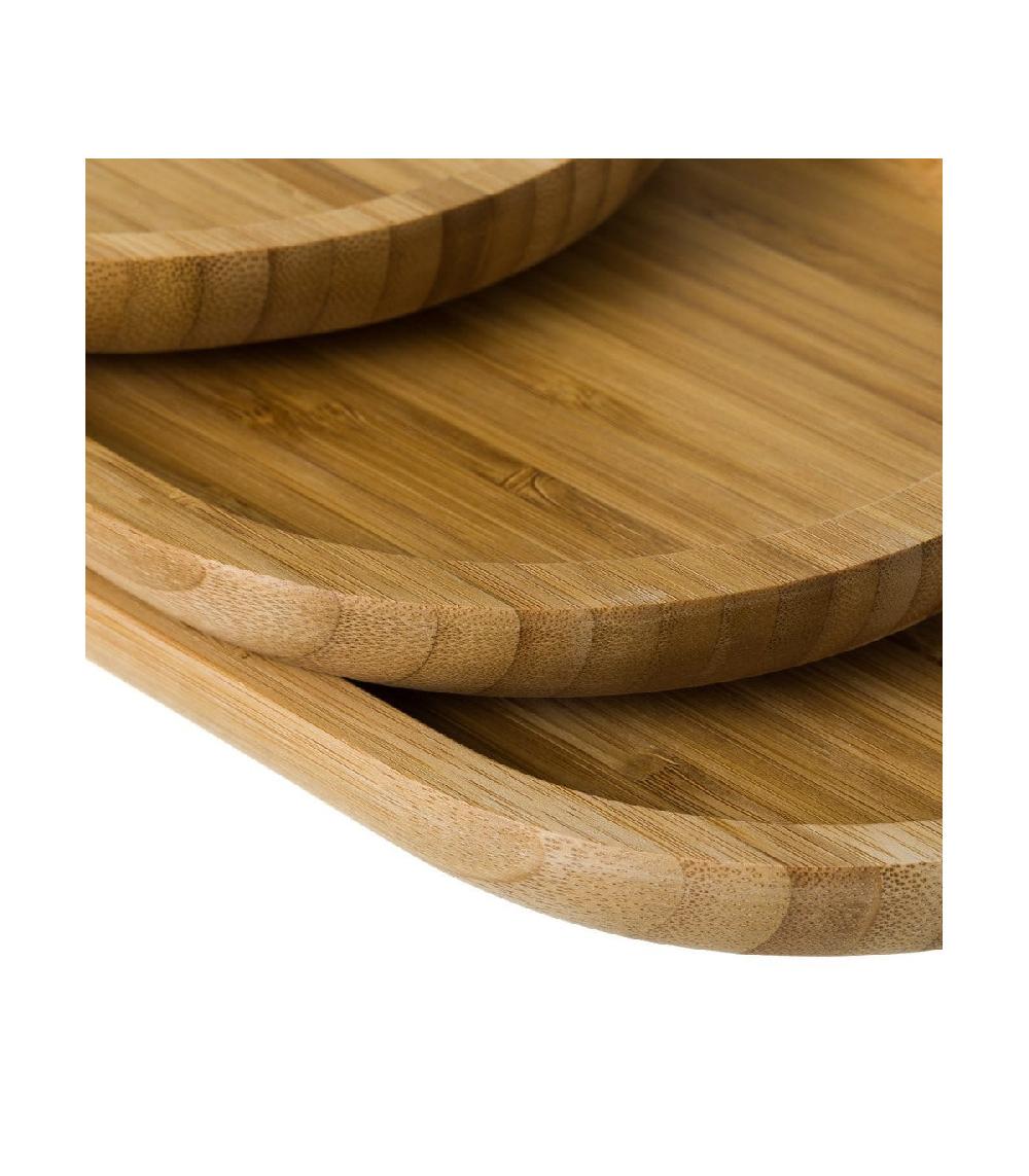 Wadiga Set De 3 Plateaux Ovales En Bambou 44x15x1.7cm