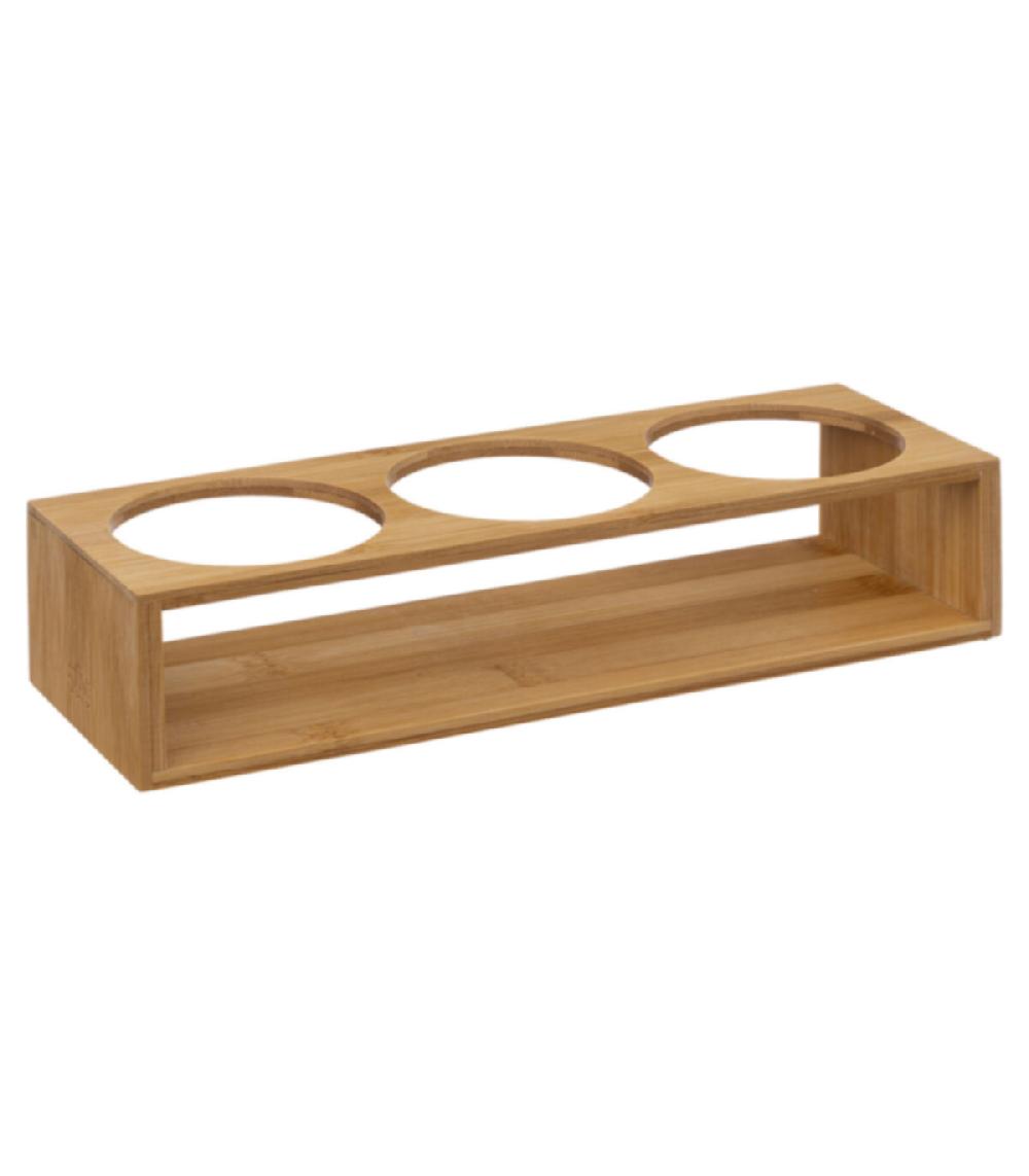 Wadiga Set De 3 Pots à épices En Verre Et Support En Bambou