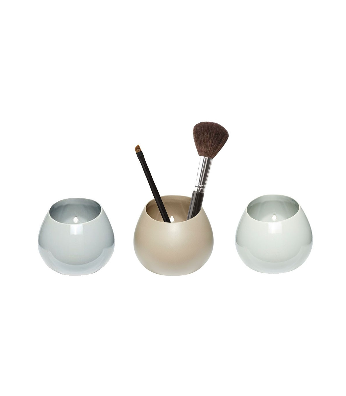 Wadiga Set De 3 Pots De Rangement En Porcelaine Mural