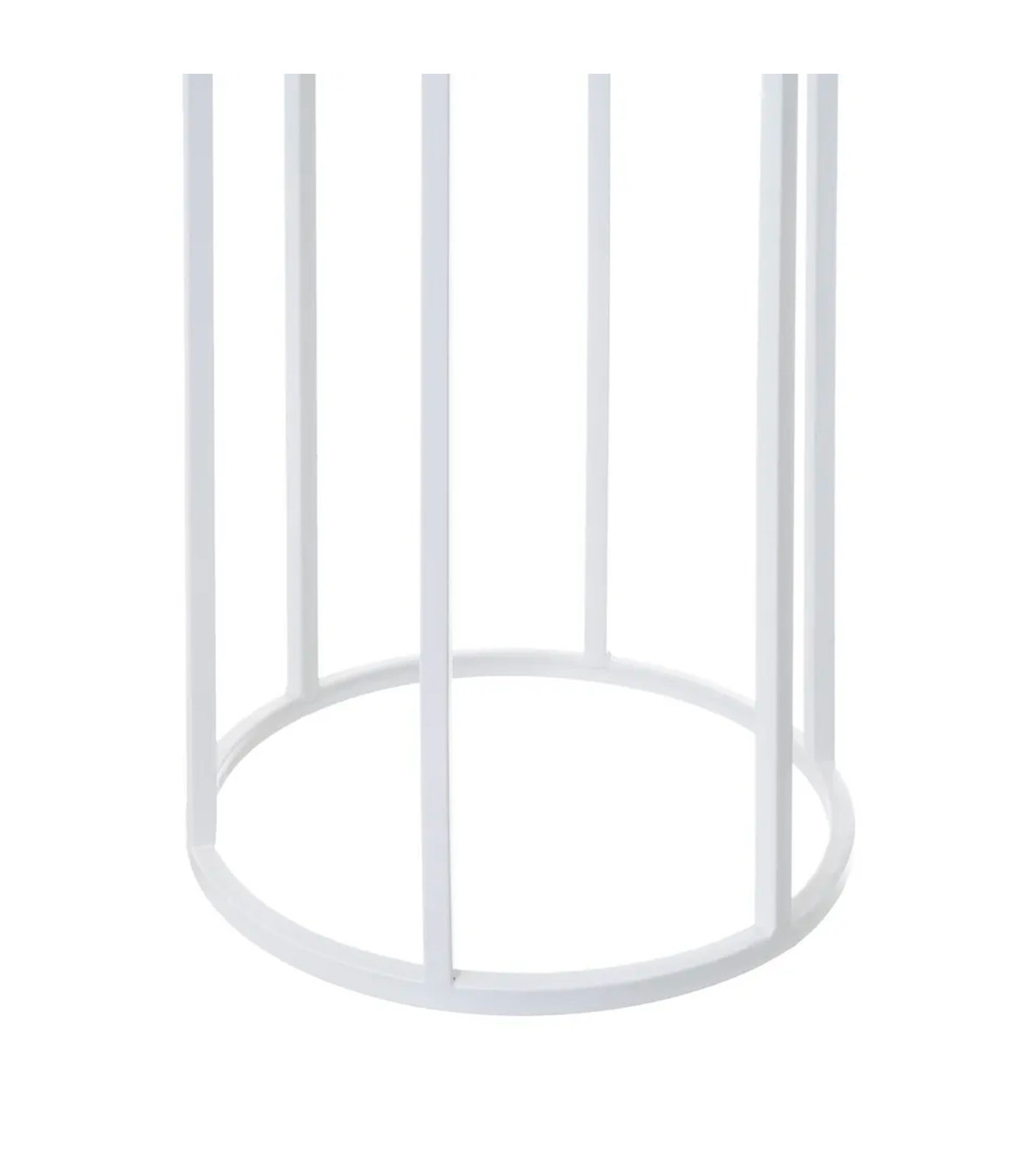 Wadiga Set De 3 Sellettes Rondes En Métal Blanc Et Plateaux Bois 31x31x81cm