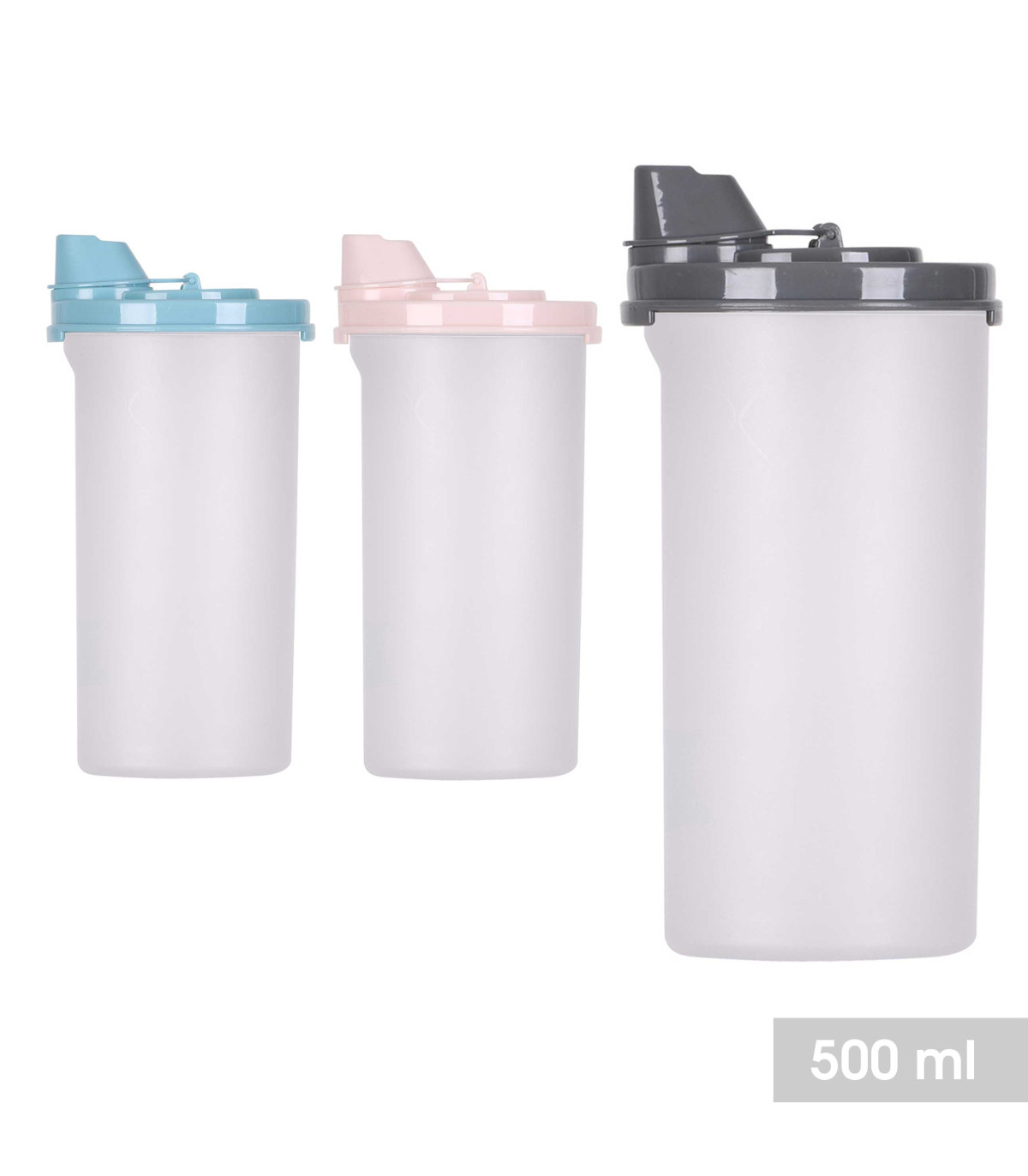 Wadiga Set De 3 Shakers à Vinaigrette - Rose Bleu Gris
