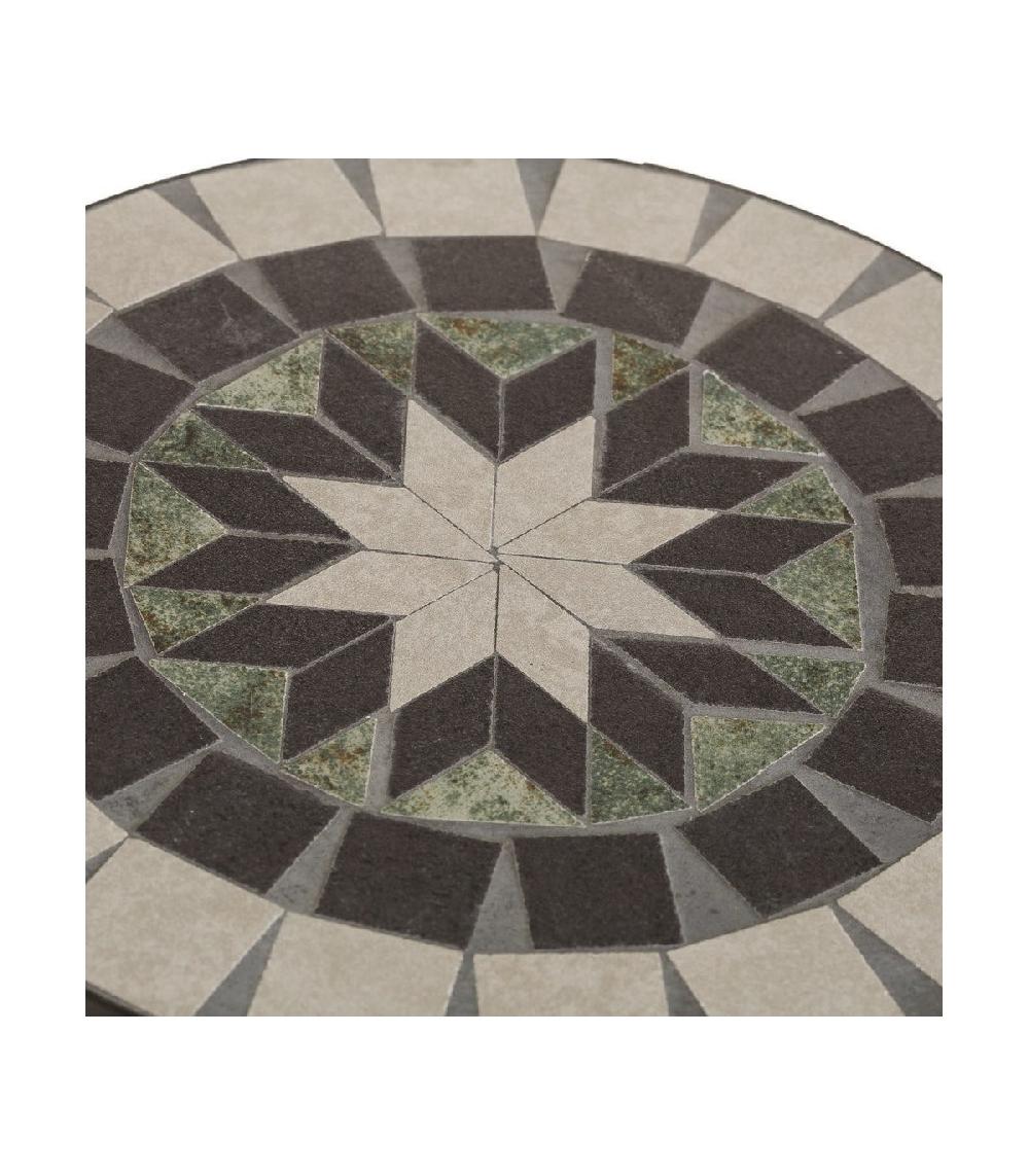Wadiga Set De 3 Supports Plantes Métal Noir Et Céramique Vert - 30x30x66cm